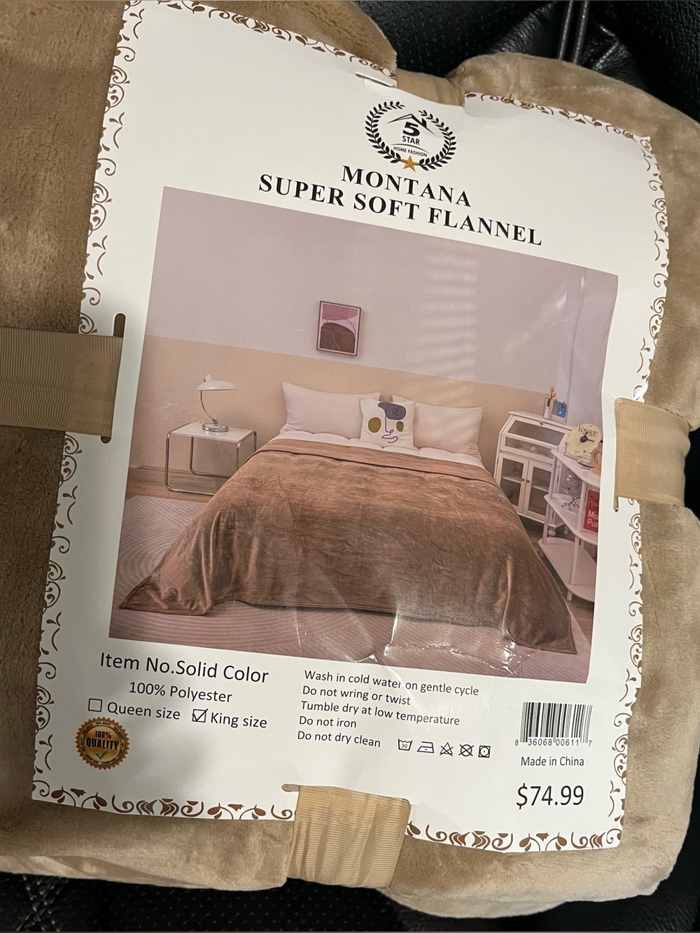 Super Soft Flannel Blanket - Taupe